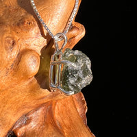 Raw Moldavite Pendant Sterling Silver #7502-Moldavite Life