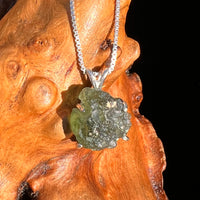Raw Moldavite Pendant Sterling Silver #7502-Moldavite Life