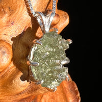 Raw Moldavite Pendant Sterling Silver #7503-Moldavite Life