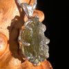 Raw Moldavite Pendant Sterling Silver #7504-Moldavite Life