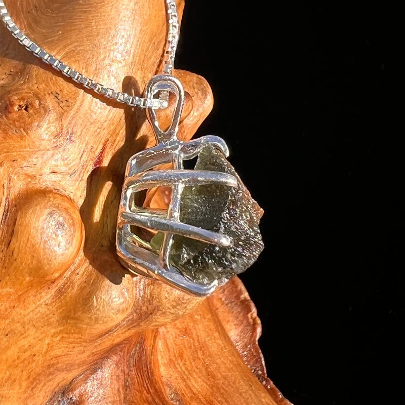 Raw Moldavite Pendant Sterling Silver #7505-Moldavite Life