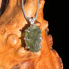 Raw Moldavite Pendant Sterling Silver #7507-Moldavite Life