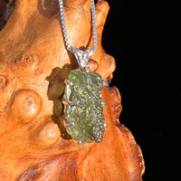 Raw Moldavite Pendant Sterling Silver #7508-Moldavite Life