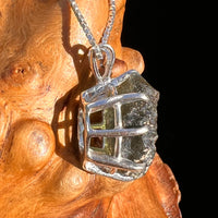Raw Moldavite Pendant Sterling Silver #7509-Moldavite Life