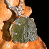 Raw Moldavite Pendant Sterling Silver #7510-Moldavite Life