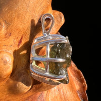 Raw Moldavite Pendant Sterling Silver #7552-Moldavite Life