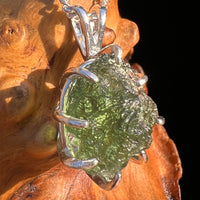 Raw Moldavite Pendant Sterling Silver #7553-Moldavite Life