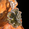 Raw Moldavite Pendant Sterling Silver #7554-Moldavite Life