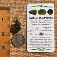 Raw Moldavite Pendant Sterling Silver #7554-Moldavite Life