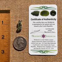 Raw Moldavite Pendant Sterling Silver #7574-Moldavite Life