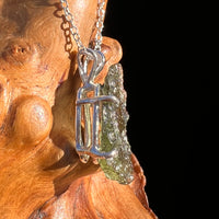 Raw Moldavite Pendant Sterling Silver #7575-Moldavite Life