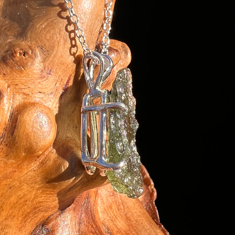 Raw Moldavite Pendant Sterling Silver #7575-Moldavite Life