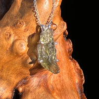 Raw Moldavite Pendant Sterling Silver #7575-Moldavite Life