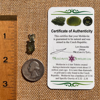 Raw Moldavite Pendant Sterling Silver #7576-Moldavite Life