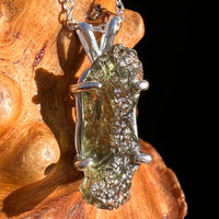 Raw Moldavite Pendant Sterling Silver #7577-Moldavite Life