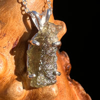 Raw Moldavite Pendant Sterling Silver #7578-Moldavite Life