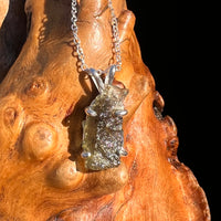 Raw Moldavite Pendant Sterling Silver #7578-Moldavite Life