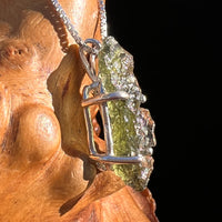 Raw Moldavite Pendant Sterling Silver #7579-Moldavite Life