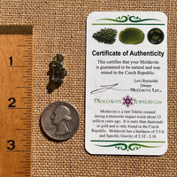 Raw Moldavite Pendant Sterling Silver #7579-Moldavite Life