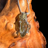 Raw Moldavite Pendant Sterling Silver #7579-Moldavite Life