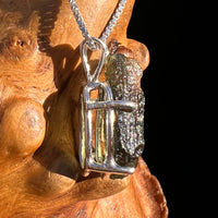 Raw Moldavite Pendant Sterling Silver #7580-Moldavite Life
