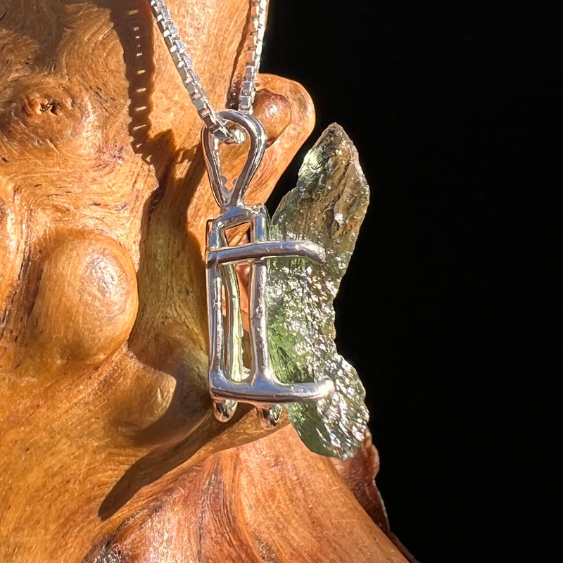Raw Moldavite Pendant Sterling Silver #7581-Moldavite Life