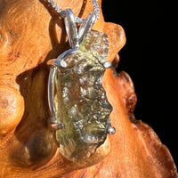 Raw Moldavite Pendant Sterling Silver #7582-Moldavite Life