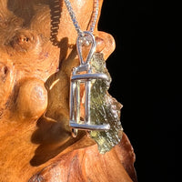 Raw Moldavite Pendant Sterling Silver #7582-Moldavite Life