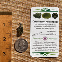 Raw Moldavite Pendant Sterling Silver #7582-Moldavite Life