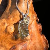 Raw Moldavite Pendant Sterling Silver #7582-Moldavite Life