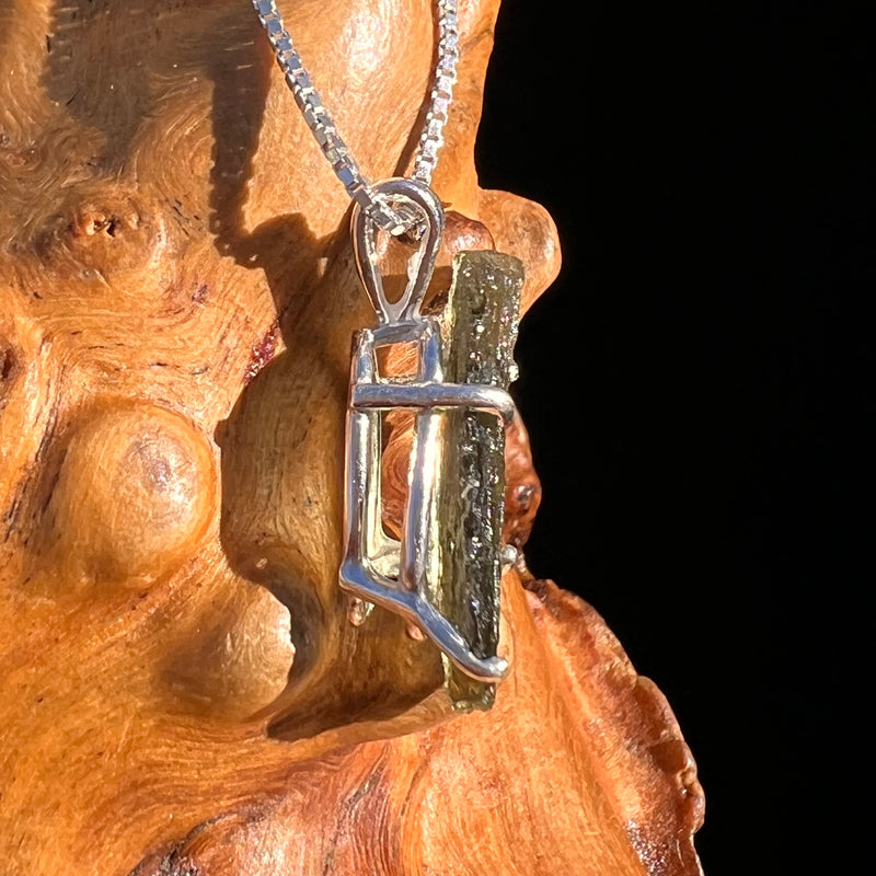 Raw Moldavite Pendant Sterling Silver #7583-Moldavite Life