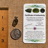 Raw Moldavite Pendant Sterling Silver #7583-Moldavite Life