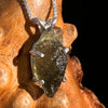 Raw Moldavite Pendant Sterling Silver #7584-Moldavite Life