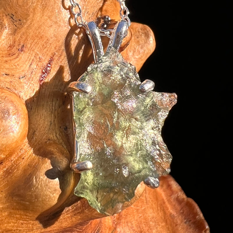 Raw Moldavite Pendant Sterling Silver #7585-Moldavite Life