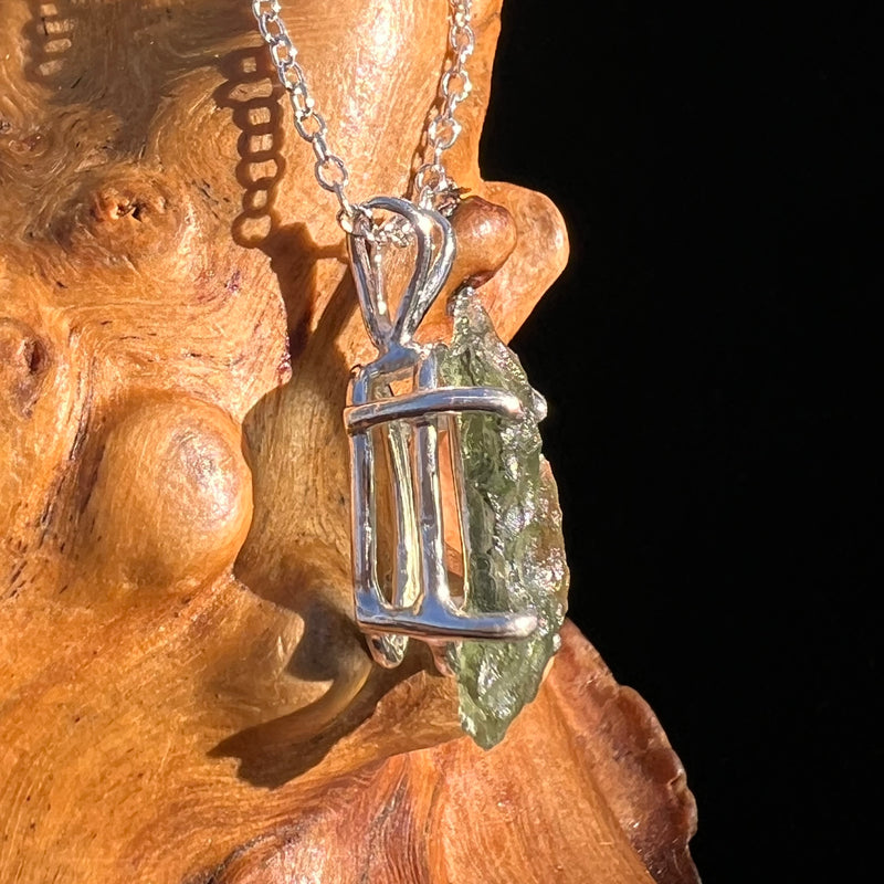 Raw Moldavite Pendant Sterling Silver #7585-Moldavite Life