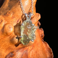 Raw Moldavite Pendant Sterling Silver #7585-Moldavite Life