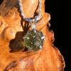 Raw Moldavite Pendant Sterling Silver #7587-Moldavite Life
