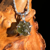Raw Moldavite Pendant Sterling Silver #7587-Moldavite Life
