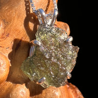Raw Moldavite Pendant Sterling Silver #7590-Moldavite Life