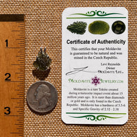 Raw Moldavite Pendant Sterling Silver #7590-Moldavite Life