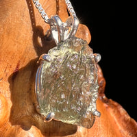 Raw Moldavite Pendant Sterling Silver #7592-Moldavite Life