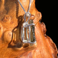 Raw Moldavite Pendant Sterling Silver #7592-Moldavite Life