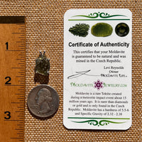 Raw Moldavite Pendant Sterling Silver #7592-Moldavite Life