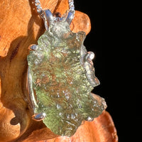 Raw Moldavite Pendant Sterling Silver #7593-Moldavite Life