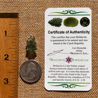 Raw Moldavite Pendant Sterling Silver #7593-Moldavite Life