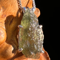 Raw Moldavite Pendant Sterling Silver #7594-Moldavite Life