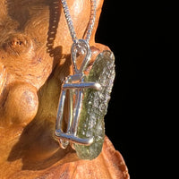 Raw Moldavite Pendant Sterling Silver #7594-Moldavite Life