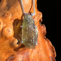 Raw Moldavite Pendant Sterling Silver #7594-Moldavite Life