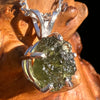 Raw Moldavite Pendant Sterling Silver #7595-Moldavite Life