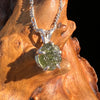 Raw Moldavite Pendant Sterling Silver #7595-Moldavite Life